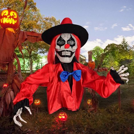 Panneau décoratif solaire à piquer en forme de clown d'Halloween pour intérieur (1/4)