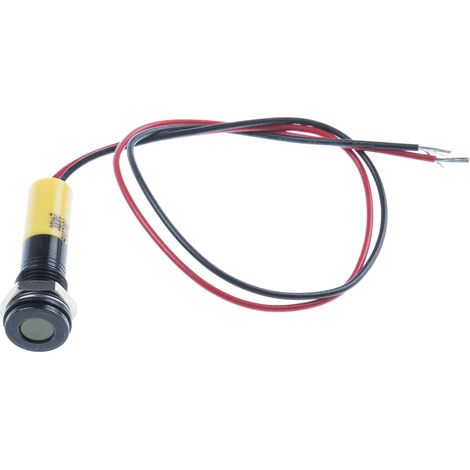 Voyant LED lumineux Jaune RS PRO, dia. 8mm, 24V c.c., IP67 ( Prix pour 1 ) (1/2)