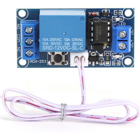 Module relais bistable 1 bouton marche/arrêt à verrouillage automatique, composant de commande électronique 12 V CC (1/5)