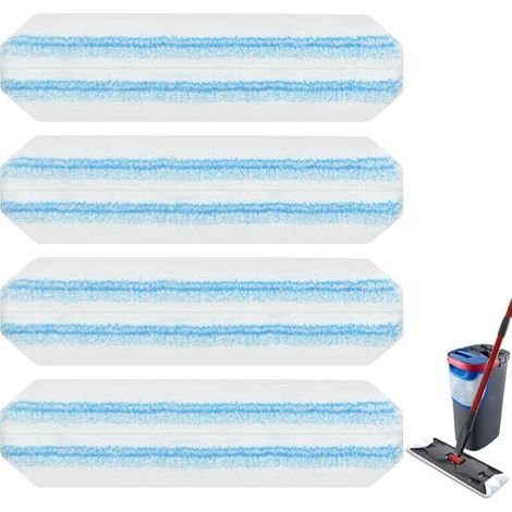 Lingettes de rechange en microfibre pour balai à franges O Cedar H2prO - Compatibles avec les balais à franges plats O-Cedar Vileda H2prO - Lingettes pour nettoyage humide et sec (1/5)