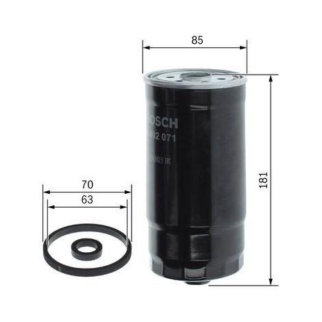 Kit de remplacement du filtre à carburant - F026402071 - BOSCH (1/5)