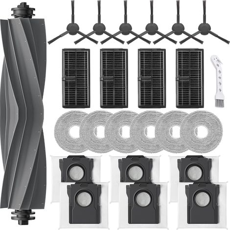 Accessoires pour Dreame L10s Pro Ultra Heat/L10s Ultra Gen 2/L40 Ultra AE/X30 Ultra, pour Mova E30 Ultra, 1 Brosse Principale 6 Sacs à Poussière 4 Filtre 6 Serpillière 6 Brosse Latérale (1/5)