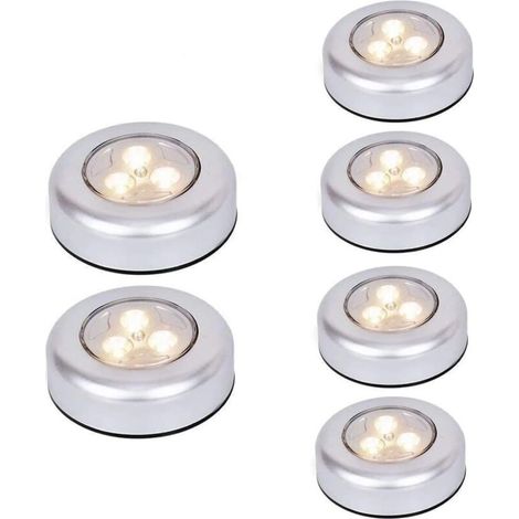Veilleuse LED à Pôles sans fil Touch Light Stick On Wireless Touch Light Warm 6 Pcs (1/3)