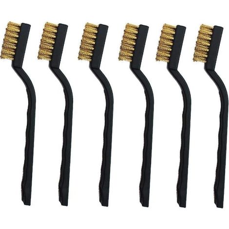 Mini brosses en laiton, lot de 6 pour nettoyer les projections de soudure et la rouille. (1/5)