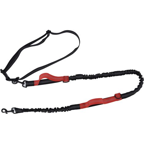 Laisse réfléchissante rétractable, portable et réglable pour chiens, rouge (1/5)
