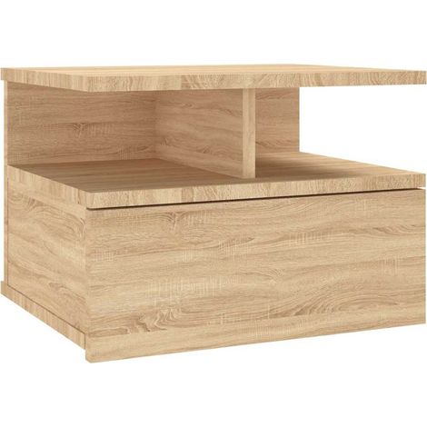 Maison Exclusive - Mesita de noche flotante madera roble Sonoma 4 (1/5)