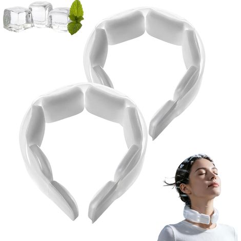Lot de 2 tubes de refroidissement réutilisables avec poche de glace PCM pour temps chaud, sports de plein air (blanc) (1/5)