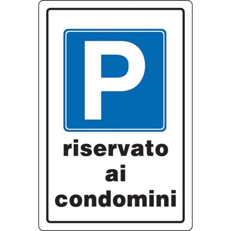 PUBBLICENTRO - CARTELLO SEGNALETICO IN PLASTICA RISERVATO AI CONDOMINI 30x20CM (1/2)