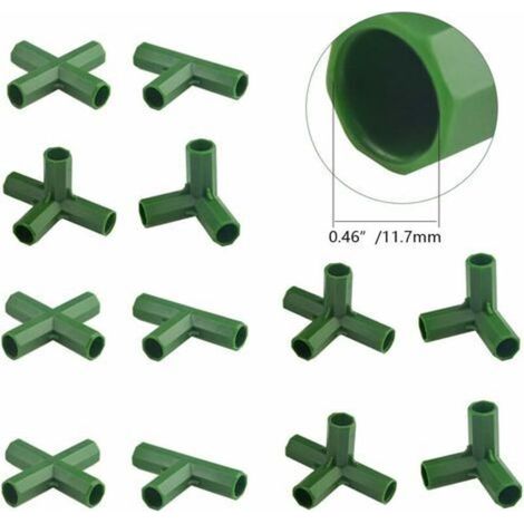 Confezione da 20 connettori per telai da giardino da 11 mm – Materiale PP resistente – Per serre e piante rampicanti – Montaggio rapido (1/4)