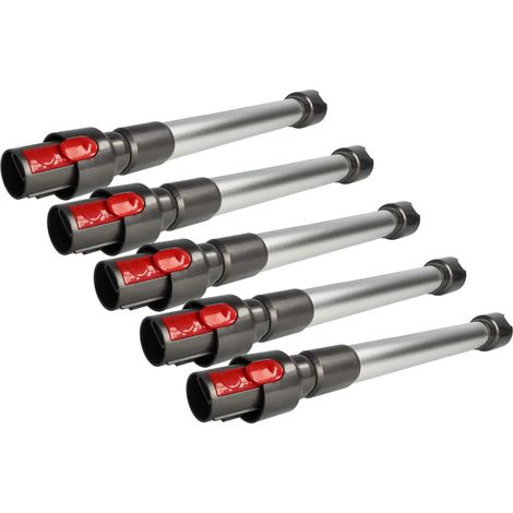 vhbw 5x tubo compatibile con Dyson V8 Total Clean, Origin aspirapolvere - 44,5 - 66,5 cm, argento