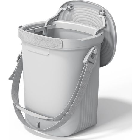 Wasserdichter Silikon-Auto-Mülleimer 7,2L mit Deckel, faltbar, grau (1/5)