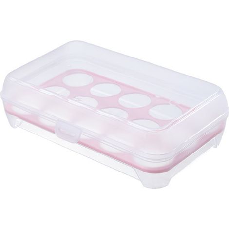 Porte-œufs Portable à 15 grilles, conteneur de stockage transparent multifonctionnel pour réfrigérateur et cuisine (1/5)
