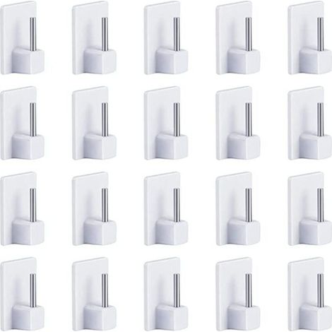 20 pcs Rideaux Crochets Adhésifs pour Tringle Rideau Crochet Autocollant Accroche Rideau Sans Percage 1928mm (1/4)