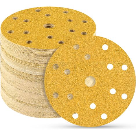 40 x 150 mm Ronde P40 Feuille Ponçage Disques 15 trous Idéaux pour poncer/polir/dérouler Rond excentrique (1/5)