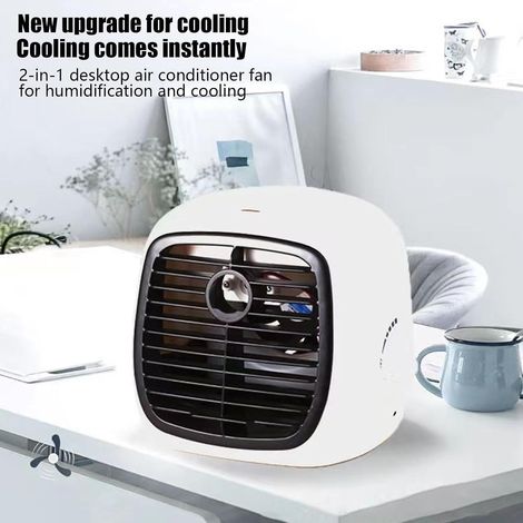 Portable USB Evaporative Cooler, 20×18×17.5cm – Personal Humidifying Fan with Adjustable Airflow. Ideal for Desk, Camping, Outdoor & Mor (1/5)