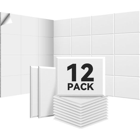 Lot de 12 panneaux acoustiques autocollants, 30300.9cm Isolation phonique efficace, Couverture 1,44㎡, haute densité (230kg/m³) NRC 0.95, mousse acoustique pour murs et portes, salle de jeux (1/5)