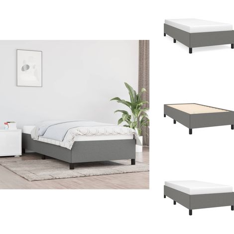 Bettgestell ohne Matratze Dunkelgrau 80x200 cm Stoff - Bettrahmen - Doppelbett - Boxspringbetten - Lattenrost - Schlafzimmermöbel (1/5)