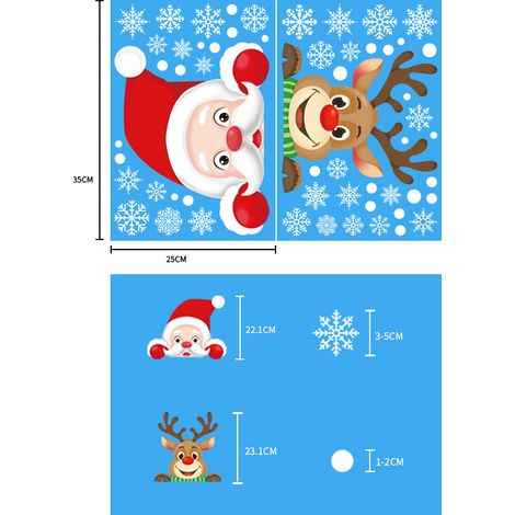 Autocollants flocons de neige Père Noël, décorations de fête de Noël, pendentifs, autocollants électrostatiques, boules à suspendre rennes et bonhommes de neige, guirlandes lumineuses, autocollants po