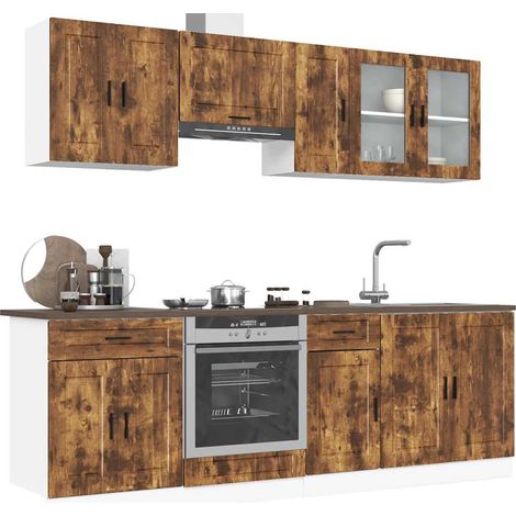 Ensemble de 8 meubles de cuisine en chêne fumé "Porto" vidaXL (1/5)
