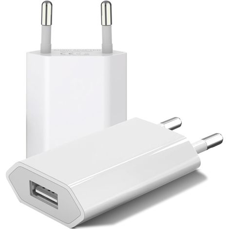 Chargeur USB 5V/1A Prise USB Adaptateur Embout Bloc Chargeur Secteur Universel compatibilité avec iphone IPad IPod Samsung Android Xiaomi Huawei pour Phone Pad Smartwatch Tablett (1/5)