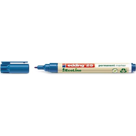 25 EcoLine marcador permanente Punta redonda Azul