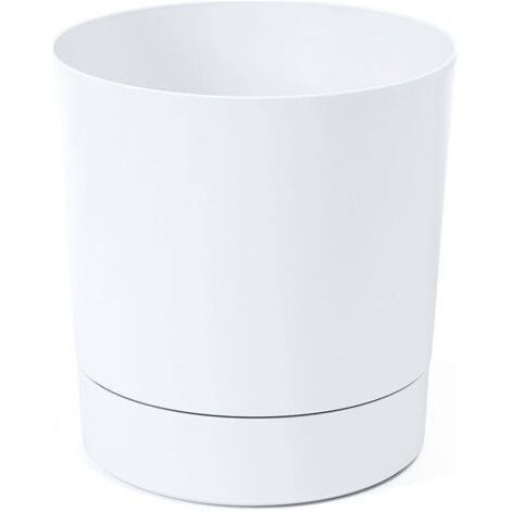 1 Blumentopf, Pflanzgefäß, 20 cm, mit integriertem Untersetzer, UV-beständiger Kunststoff, für den Innen- und Außenbereich geeignet (1/5)