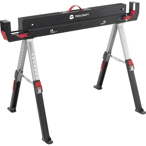 TOOLCRAFT TO-10311630 Acciaio Cavalletto da lavoro Pieghevole, Regolabile in altezza 590 kg (L x P) 1157 mm x 687 mm 9. (1/5)