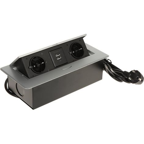 REGLA DE CORRIENTE PARA MUEBLES FPS-2S2U/CABLE (2 TOMAS + 2 USB) (1/3)