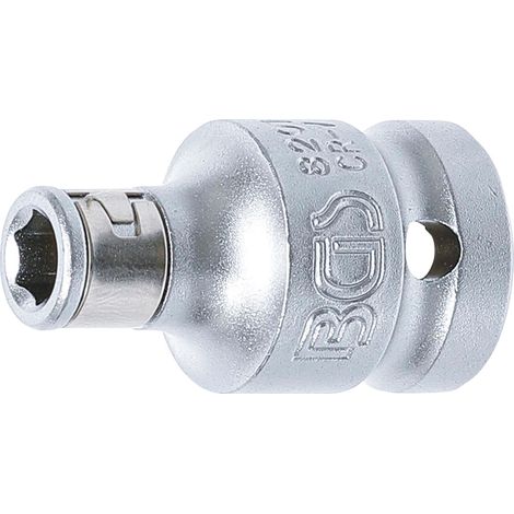 BGS - Bit-Adapter mit Haltekugel Innenvierkant 12,5 mm (1/2") Innensechskant 6,3 mm (1/4") - 8201