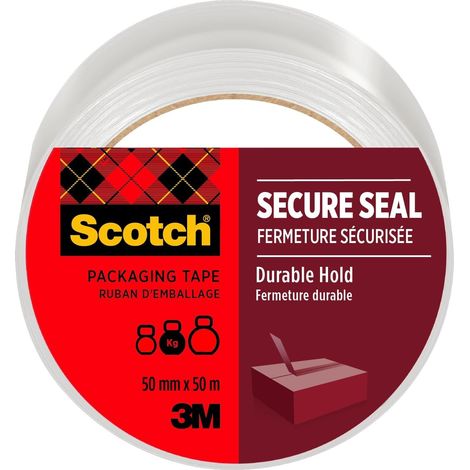 Ruban d’Emballage Secure Seal, Transparent, 1 Rouleau, 50 mm x 50 m (1/5)