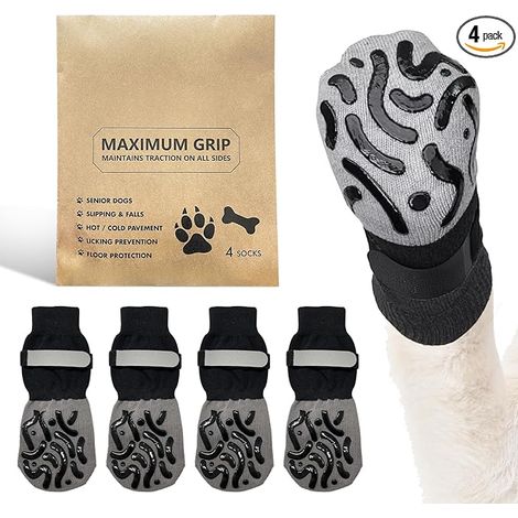 Dog Socks Anti-Licking Dog Socks Adjustable Socks with Grip Dog Textiles (1/5)