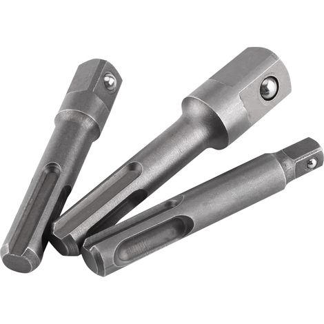Combinaison 4 pièces SDS : perche d’extension SDS simple en acier inoxydable + 3 perches d’extension SDS PLUS (1/5)