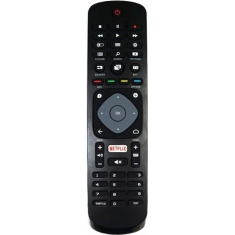 Télécommande universelle Philips pour téléviseur intelligent avec remplacement Netflix, noire (1/4)