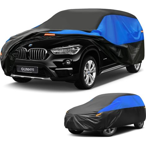 Housse de Voiture Imperméable et Respirante, Bâche pour BMW X1 E84/F48/F49, Housse de Voiture Noire et Bleue, Bâche de Garage Complète pour Protéger de la Pluie, du Soleil et de la Poussière.,Convient (1/5)