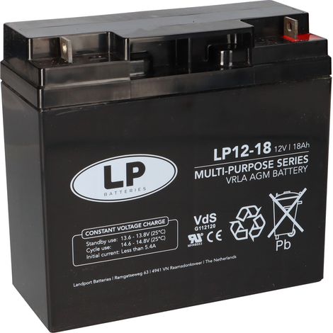 Landport Bleiakku 12V 18Ah AGM Batterie NSA LP12-18 T3 VdS (1/5)