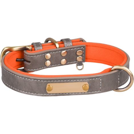 Collier Pour Chien - Cuir PU Motif Crocodile - Plaque D'identification Personnalisable - Pour Chiens Petits À Moyens - 1 Pièce (1/5)