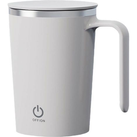 Tasse À Mélange Automatique - 400 Ml - Acier Inoxydable 304 - Rechargeable Par Induction - Étanche IPX6 - Blanc - 1 Pièce (1/3)