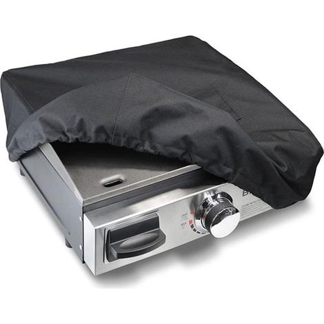 Housse de barbecue de table, polyester 600D, 44 x 44 x 15 cm, avec cordon de serrage, imperméable, protection pour grille de barbecue, taille S. (1/5)