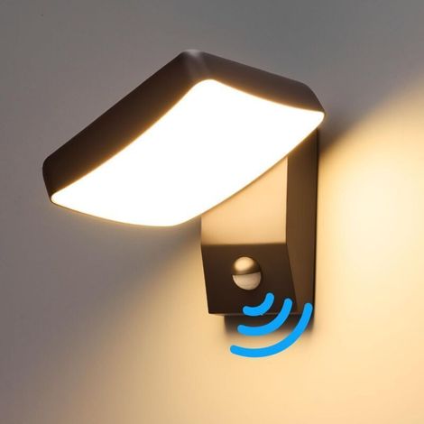 Applique Murale Exterieur avec Détecteur de Mouvement, Éclairage Mural 24W 1600LM LED Panneau Rotatif, IP65 Applique Exterieure 3000K Blanc Chaud Luminaire Murale pour Entrée, Terrasse, Jardin [Classe (1/5)