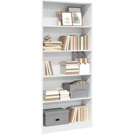 Bibliothèque blanc 80x24x176 cm bois d'ingénierie vidaXL (1/5)