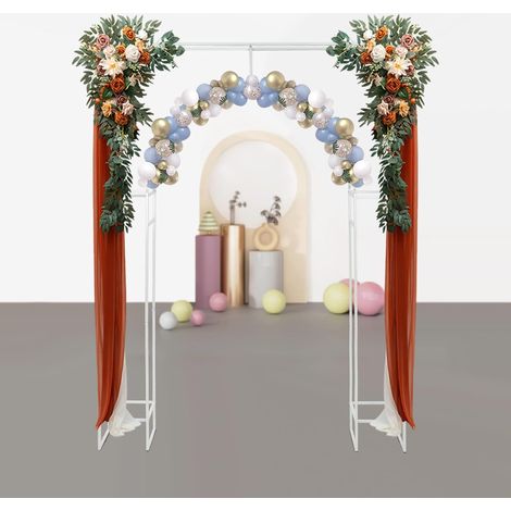 Hochzeit Bogen Hintergrund Halter, weiße Hochzeit Bogen, für die Zeremonie quadratische Metall Ballon Bogen Halter, Hochzeit Geburtstag Party Baby Dusche Foto Kiosk Hintergrund Dekoration (1/5)