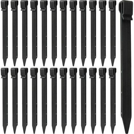 Piquets d'ancrage pour Bordure de Paysage 25 pièces , Piquets de Sol en Plastique , piquets de tente robustes , pointes d'ancrage pour tentes , planche , terrasse , bordure , jardin de pelouse , extér