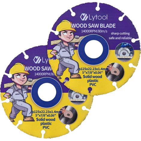 2 x Circular Saw Blade Wood 125 mm, Diameter 125 x 73 x 1.2 m (1/5)