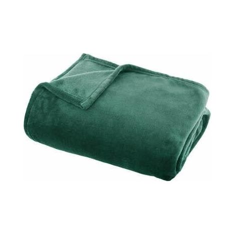 Morbida coperta di flanella verde 180x230 cm calda (1/3)
