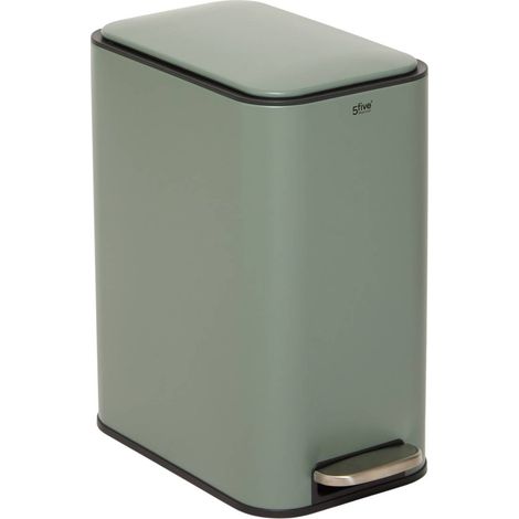 Schlanker, rechteckiger treteimer „delta“, 20 l, grün - 5five (1/5)