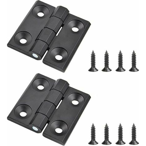 Lot de 2 charnières de porte de meuble, en alliage de zinc avec vis, noires.