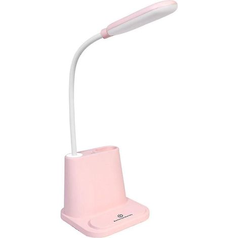 Lampe de bureau LEDusb rose avec variateur tactile et protection des yeux (1/4)