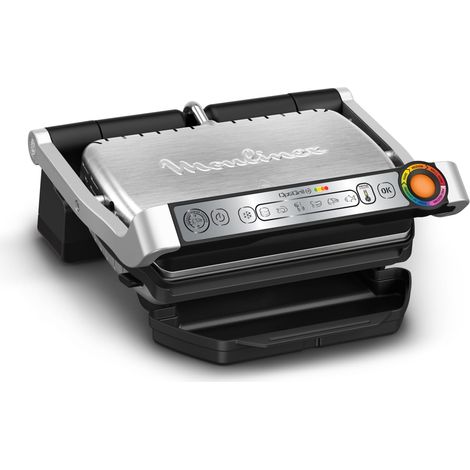 Moulinex Optigrill+, Griglia Elettrica da Interno Ideale per Cucinare Carne, Pesce e Verdure, Indicatore di Cottura e 6 Programmi Automatici, Piastre Antiaderenti, GI712D (1/5)
