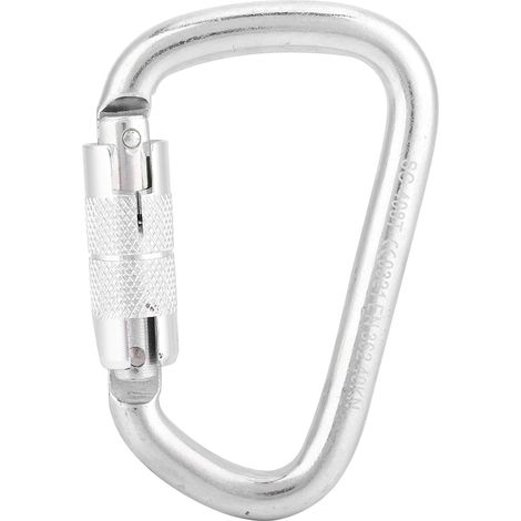 Mousqueton d'escalade en aluminium à verrouillage automatique, forme en D pour sécurité optimale (1/5)