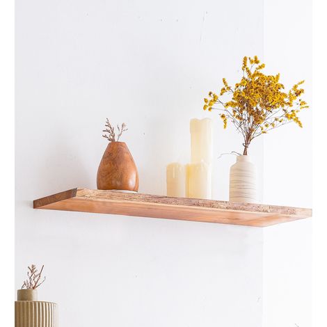 Tablette Bois Acacia Huilé Rectangle - Etagère Murale - 18x195x600mm - Etagère de Bureau, Cuisine, Salle de bain, Salon (1/3)